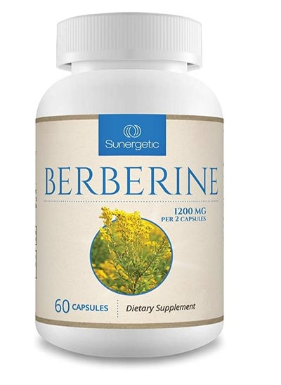 Buy Premium Berberine Supplement - 1200mg of Berberine Per Serving - Berberine HCL Supplement Non-GMO - Immune & Cardiovascular Support- 60 Berberine Capsules in UAE