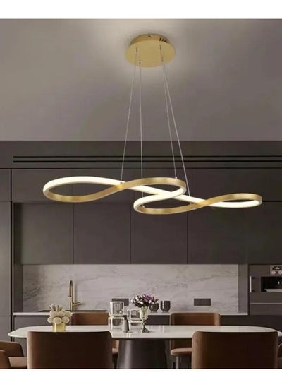 Buy chandeliers ceiling led golden color 3 lights size length 120 cm in Saudi Arabia