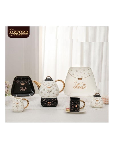 اشتري Tea and tea set, 25 pcs, white*black, Oxford sc22-4-B1 في مصر