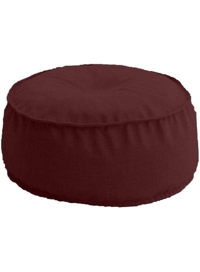 Buy Linen Round Ottomans Floor Cushion 70X40 Maroon Red Am.102060400196Pen in Saudi Arabia