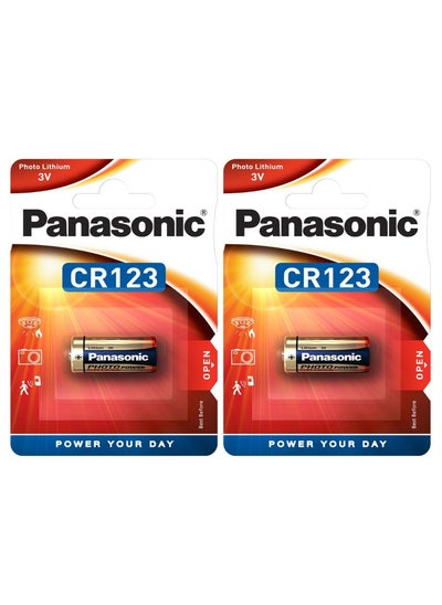 Buy 2-Pieces Panasonic CR123A Lithium 3V Batteries in UAE