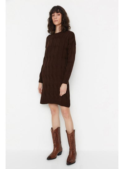 Buy Sweater Dress - Brown - Standard in Egypt