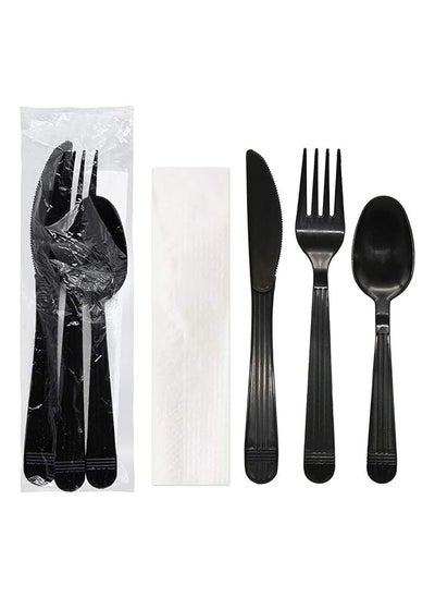 اشتري 6 Piece Meal Kit With 12 X 13 Napkin Salt And Pepper MediumHeavy Weight Fork Knife And Teaspoon Case Of 250 في مصر