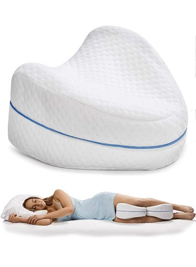 Buy Memory Foam Cushion Knee Support Pillows for Back Pain Leg Pillow Sleeping On Side White 25x23x13cm in UAE