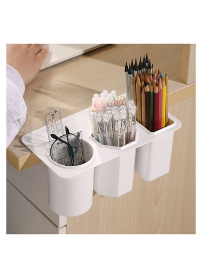 Buy Desk Side Multi Functional Pen Holder  White in UAE