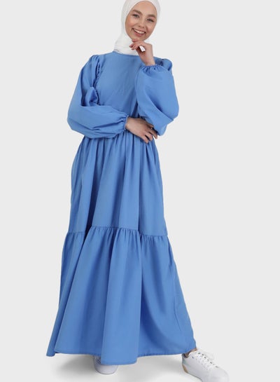 Buy Balloon Sleeve Tiered Dress in UAE