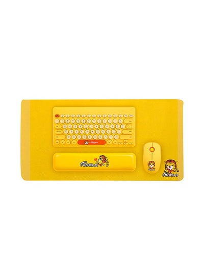 Buy Wireless Keyboard With Mouse Set Yellow in Saudi Arabia