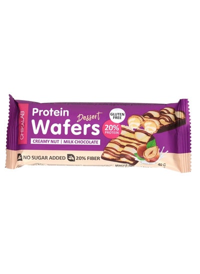 Buy Protein Wafers Creamy Nut+Milk Choco 40g in UAE