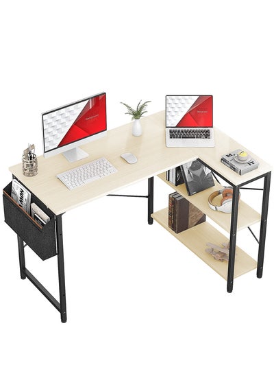 Buy L Shaped Desk Gaming Desk 40 Inch Computer Desk with Storage Shelves Corner Desk Home Office Desks with Storage Bag in UAE