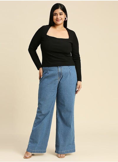 Buy Plus High Rise Wide Leg Jeans in Saudi Arabia