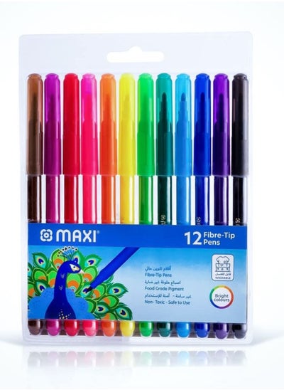 Buy 12-Piece Washable Felt Pens Multicolour in UAE