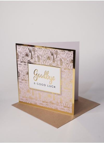 Buy Goodbye And Goodluck - Gold Foil Greeting Card in UAE