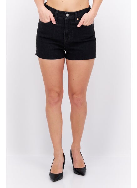 Buy Women Washed Denim Short, Black in UAE