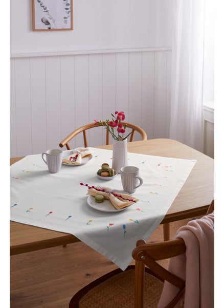 اشتري Embroidered Table Cloth 90 x 90 cm, White Combo في الامارات