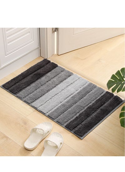 Buy Non-Slip Fluffy Soft Plush Microfiber Washable Quick Dry Ultra Bath Mats For Tub Bathroom Rugs Bath Mat in UAE