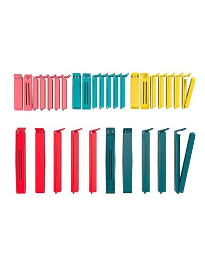 Buy Bag clips 30 pieces, assorted colors, assorted sizes, to keep food fresh and store snacks in Saudi Arabia
