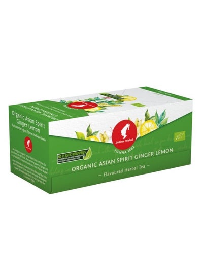 Buy Julius Meinl Organic Asian Spirit Ginger Lemon Herbal Tea 25ct - Plastic Free Packaging & Biodegradeable Filter in UAE