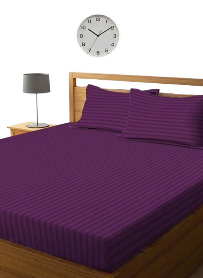 اشتري Faded Purple Extra Deep Pocket Bed Sheets Cotton 3 Piece Sheet Set 200x200+35cm في الامارات