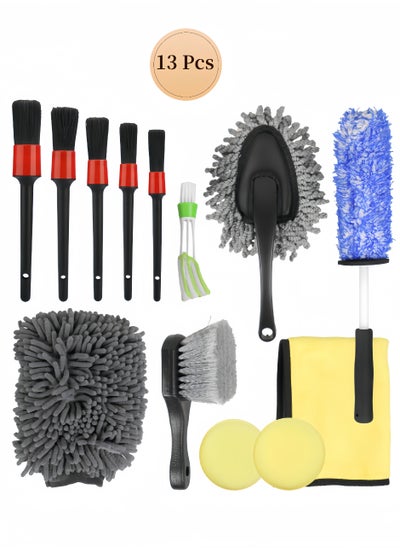 Buy 13-Piece Car Cleaning Brush Set Electric Drill Brush Set Car Wash Exhaust Vent Air Conditioning Brush Car Wheel Cleaning Brush in Saudi Arabia