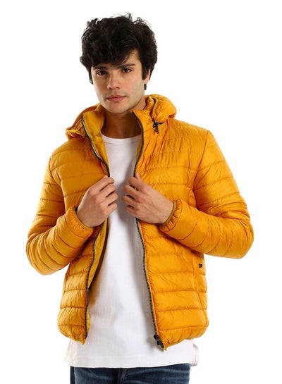 Buy WHITE RABBIT Patched Bi-tone Press Buttoned Jacket Yellow in Egypt