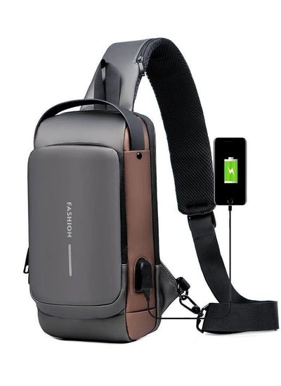 Buy Crossbody Anti Theft Water & Wear Resistant Daypack with USB Charging Port and Combination Lock, Light Weight Backpack Ideal for Travel in Saudi Arabia