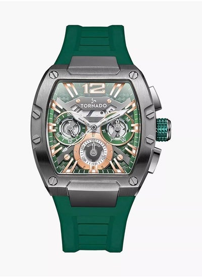 اشتري TORNADO XENITH Men's Multi Function Part Skeletonized, Multi Layered Rose Gold & Green Dial  Watch - T23105-XSHH في الامارات