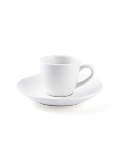 اشتري Ivory Porcelain Espresso Cup & Saucer 80 ml في الامارات