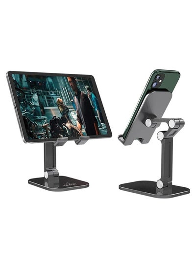 اشتري Phone Stand Adjustable Mobile Phone Holder Desktop Tablet Mount Compatible with iPhone 12/12 Pro Max 11 Pro Max XS XR, iPad Pro في الامارات