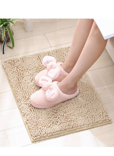 Buy Non-Slip Fluffy Soft Plush Microfiber Washable Quick Dry Ultra Bath Mats For Tub Bathroom Rugs Bath Mat in UAE