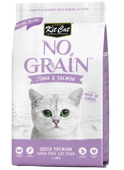 Buy Kit Cat No Grain With Tuna And Salmon cat dry food 10kg in UAE