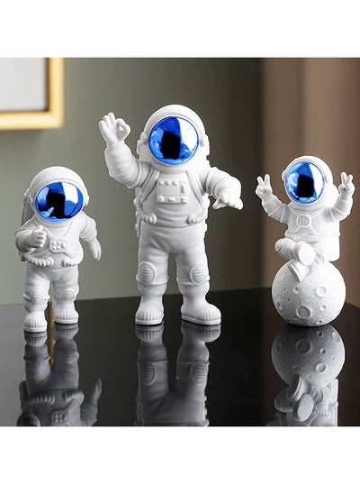 اشتري Astronaut Ornaments 3Pcs Astronaut Figure Statue Spaceman Statues Model for Cake Decorating Photography Props Space Theme Party Gifts Blue في السعودية