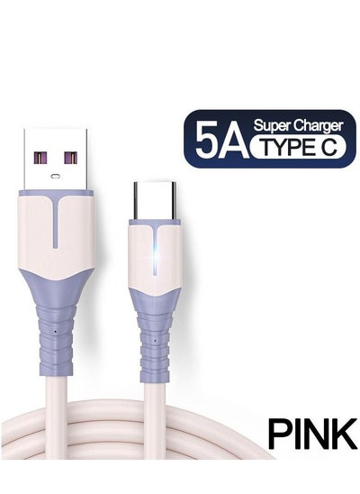 Buy 5A Type C Fast Charging Cable Micro USB Charger Pink in Saudi Arabia