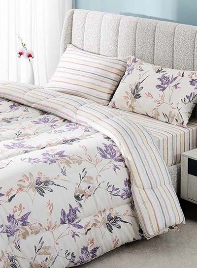 Buy Hamilton Queen-Sized Comforter Set, Purple - 230x220 cm in UAE