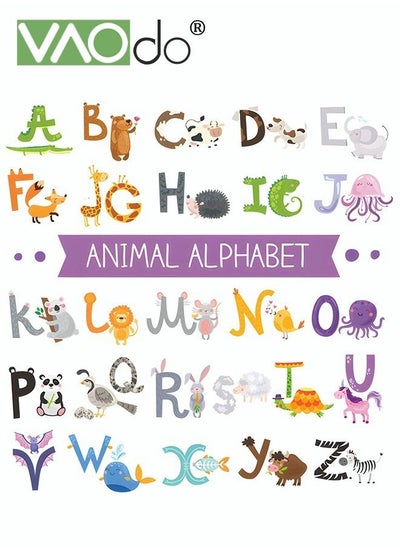 اشتري English Letter Wall Sticker Children'S Letter Teaching Wallpaper Cute Animal Modeling Wall Beautification and Decoration Waterproof PVC Material Children'S Bedroom Wall Sticker في الامارات