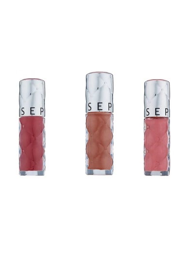 Buy A set of lipsticks with three cheerful and shiny colors for attractive and radiant lips - 02 XX Nude - 07 Pink Pout - 05 Bomb It Red in Saudi Arabia