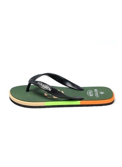 اشتري 2023 Men's Summer Flip-flops Outdoor Leisure Beach Slippers Green في السعودية