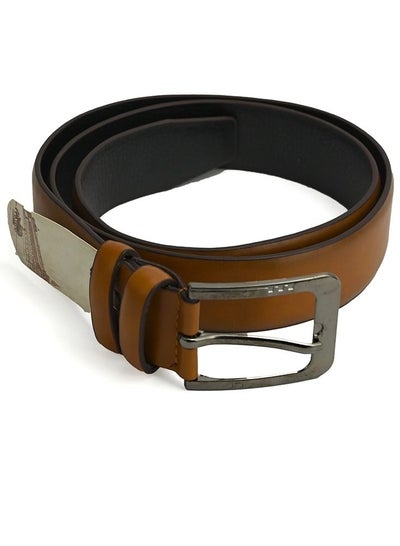 Buy Men's Ratchet Belt with Genuine Leather, Slide Belt for men, Brown Leather Belt, Adjustable Leather Belt for Men - 1 piece in UAE