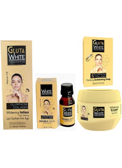 Buy GLUTATHIONE &COLLAGEN LOTION +SERUM+CREAM+SOAP (SET OF4) in UAE