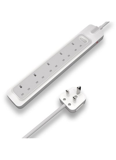 Buy Rafeed Extension Cord 2 Meter 5 Sockets With Master Switch Surge Protection 3250W in Saudi Arabia