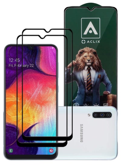 اشتري 2 Pieces Antistatic ESD Dustproof Premium Quality High Definition Tempered Glass Screen Protector Designed For Samsung Galaxy A50 في الامارات