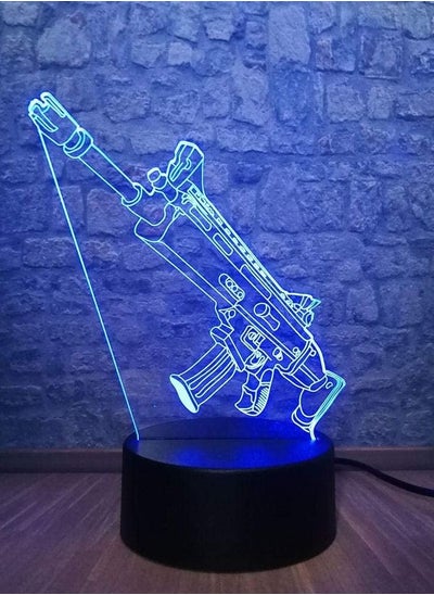 اشتري 3D Lamp Cool Battle Royale Game 7 Color Change Desk Table LED Night Light Illusion Boy Kid New Year Gift في الامارات