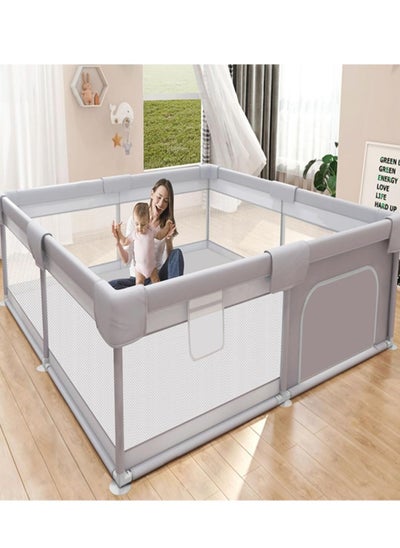 Buy Baby Playpen Toddlers Baby Fence Yards Indoor Outdoor Breathable Mesh Safety With Gate Children in Saudi Arabia