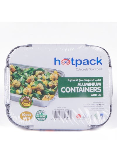 Buy 10 Pieces Hotpack Aluminium Container 250 Ml in UAE