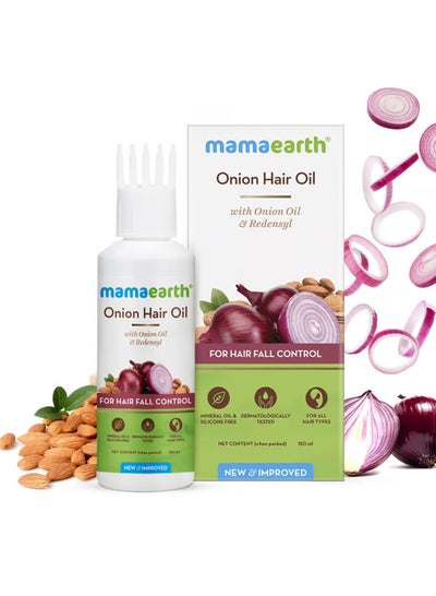 Buy MAMAEARTH Onion Hair Oil for Hair Regrowth and Hair Fall Control, 150 ml in UAE