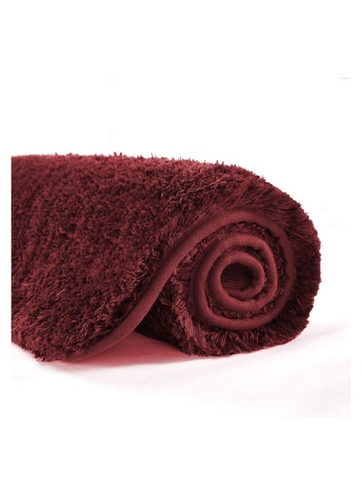 Buy Bathroom Rug Non Slip Bath Mat for Bathroom (18 inch x 30 inch, Maroon) Water Absorbent Soft Microfiber Shaggy Bathroom Mat Machine Washable Bath Rug for Bathroom Thick Plush Rugs for Shower in UAE