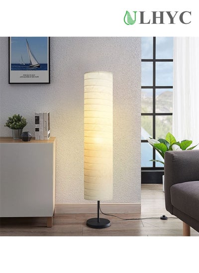 Buy Foldable Minimalist Style Paper Lamp, Bedroom Living Room Classic Modern Vertical Paper Floor Lamp White in Saudi Arabia