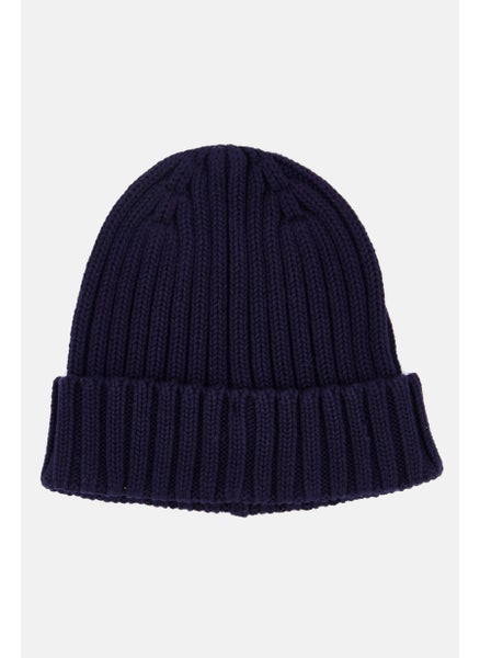 Buy Men Knitted Bonnet, Navy in UAE