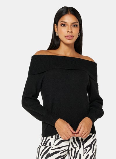 Buy Recycled Knit Off-Shoulder Pullover in UAE