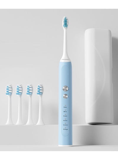 اشتري Electric Toothbrush Super Soft Waterproof Teeth Cleaning Artifact Battery Powered With 4 Different Heads في الامارات