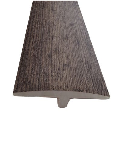 Buy Interior Laminate Flooring Decoration PVC Wooden T-Moulding Dark Oak 1.3 x 4 x 290 cm JF-T428-249 in Saudi Arabia